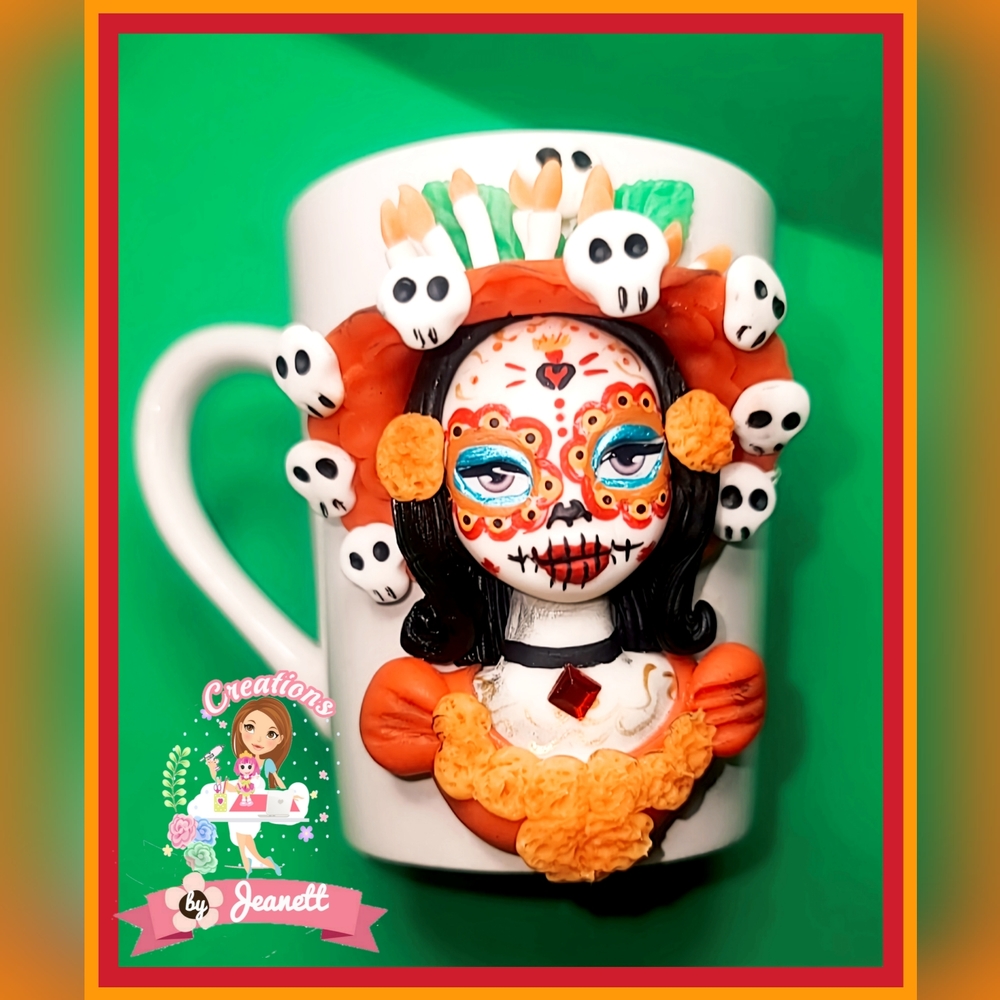 MUG WITH CATRINA APPLIQUÉ